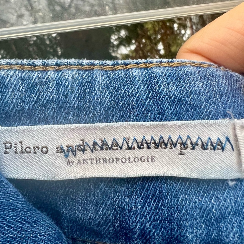 Pilcro and Letterpress Anthropologie Baggy Wide Leg Pleated Jeans 30 COTTON - Picture 10 of 13